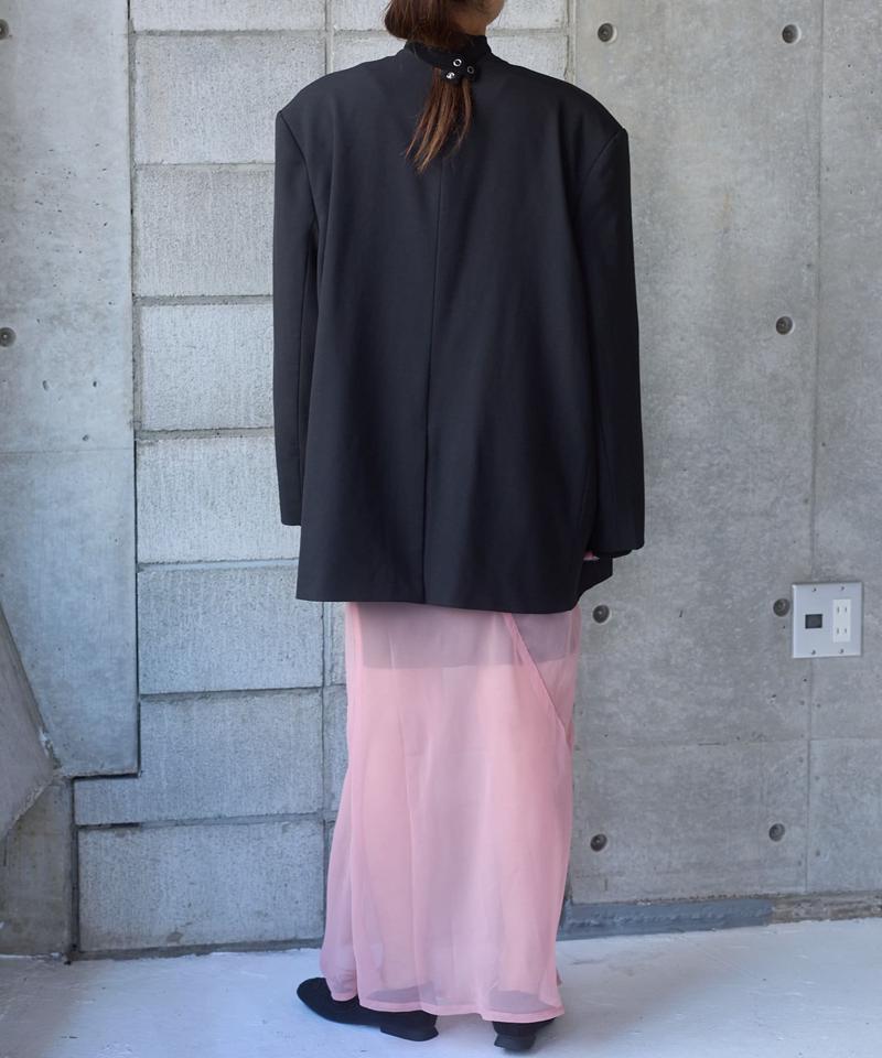 Wool collarless dad jacket