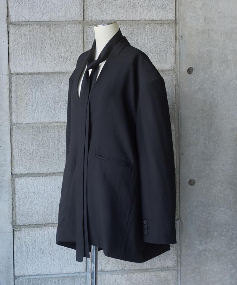 Wool collarless dad jacket