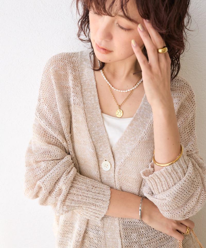 金アレ対応/ステンレス	【R.good(アールドットグッド)】コインロングネックレス