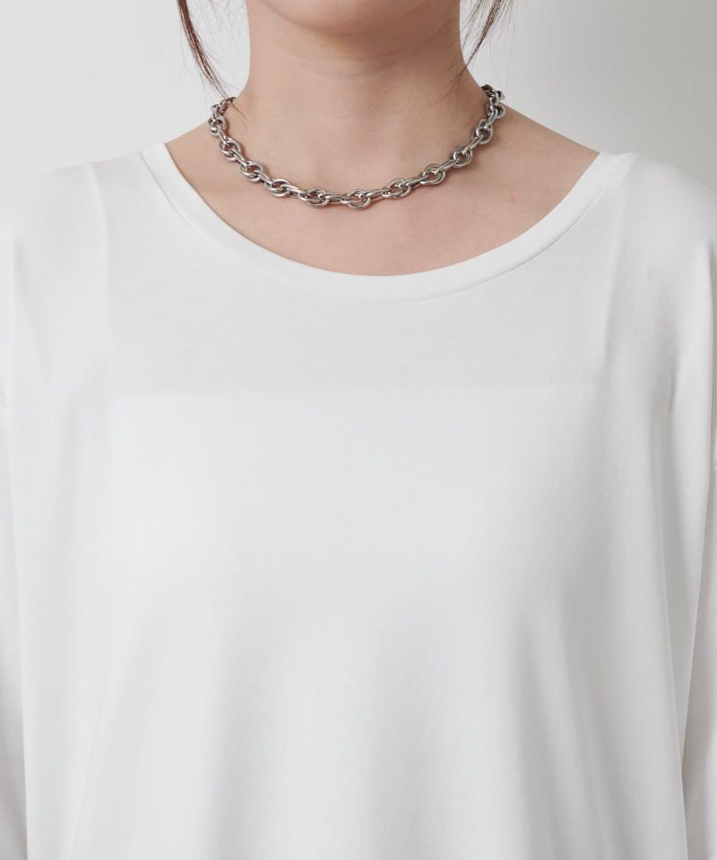 スマート裾ラウンド長袖Tシャツ