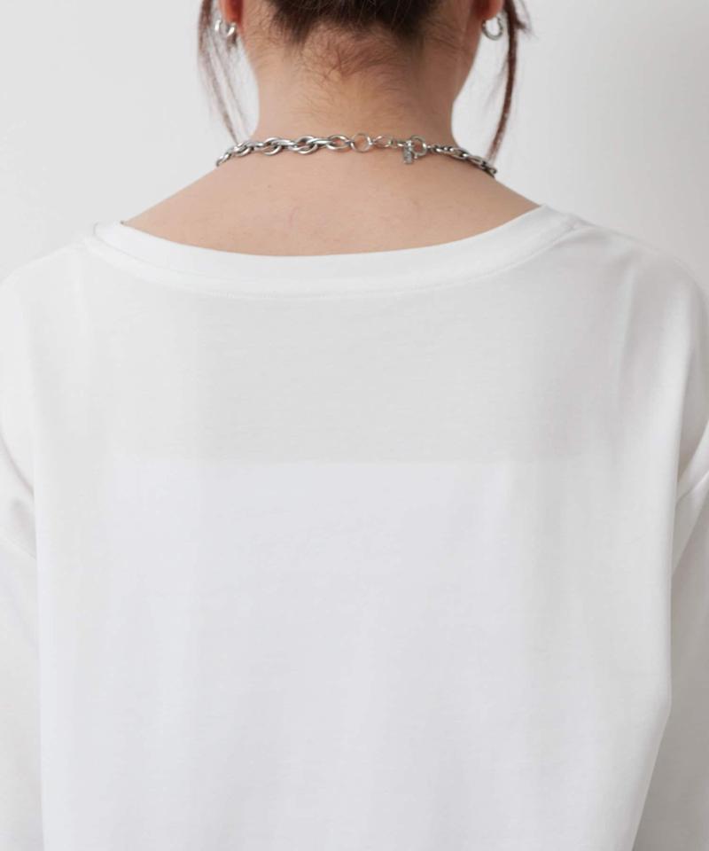 スマート裾ラウンド長袖Tシャツ