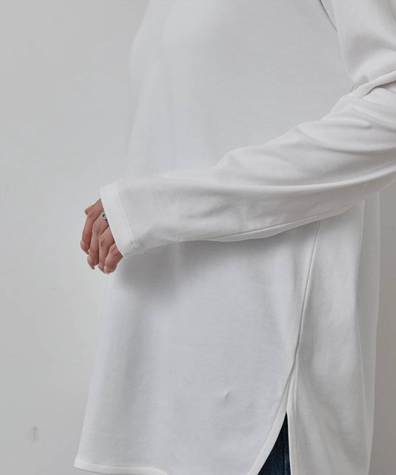 スマート裾ラウンド長袖Tシャツ
