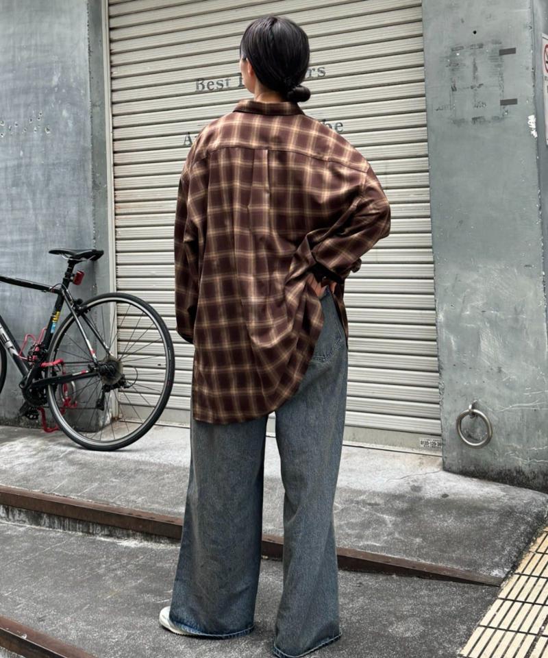【新色追加】【UNISEX】オーバーダイワイドデニムパンツ