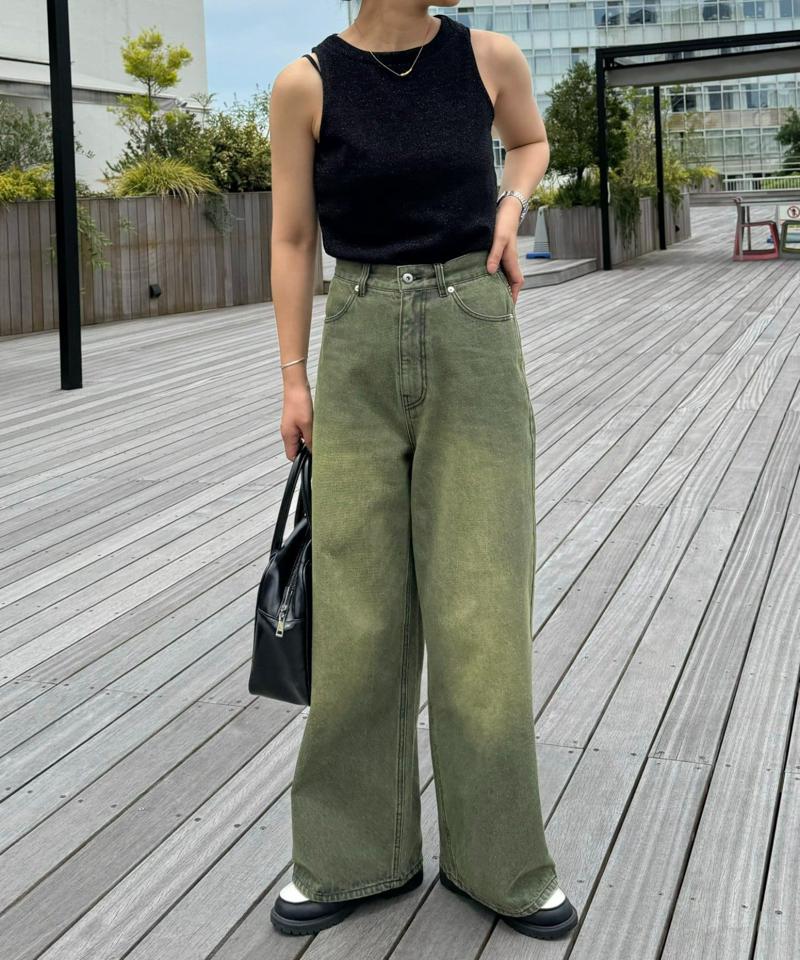 【新色追加】【UNISEX】オーバーダイワイドデニムパンツ