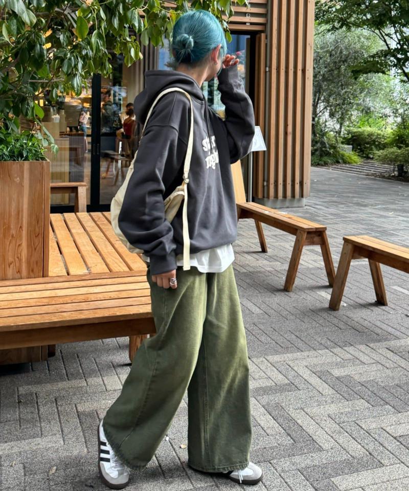 【新色追加】【UNISEX】オーバーダイワイドデニムパンツ