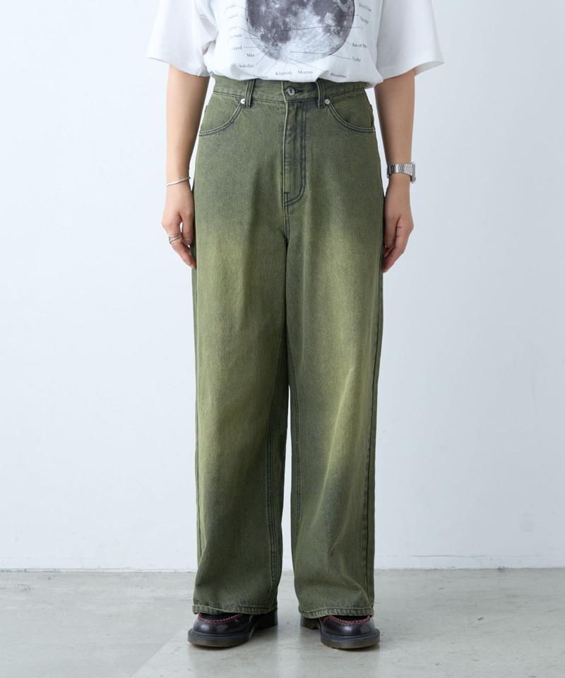 【新色追加】【UNISEX】オーバーダイワイドデニムパンツ