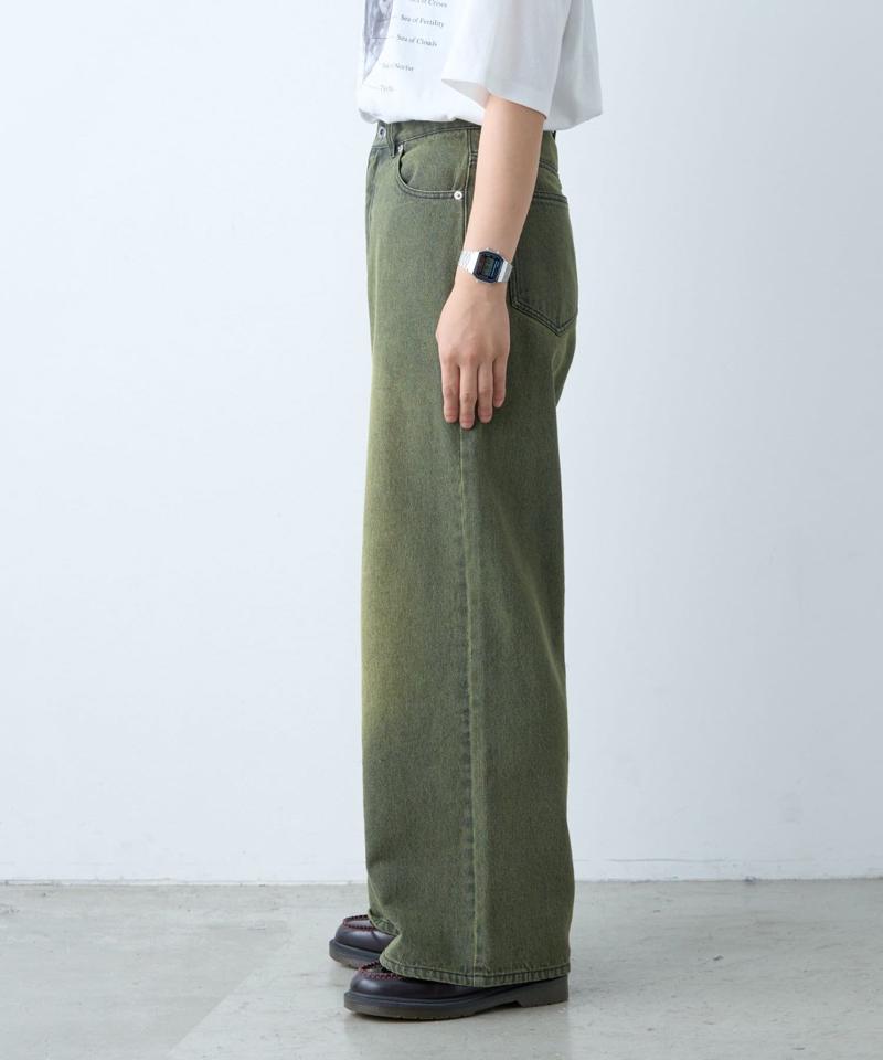 【新色追加】【UNISEX】オーバーダイワイドデニムパンツ