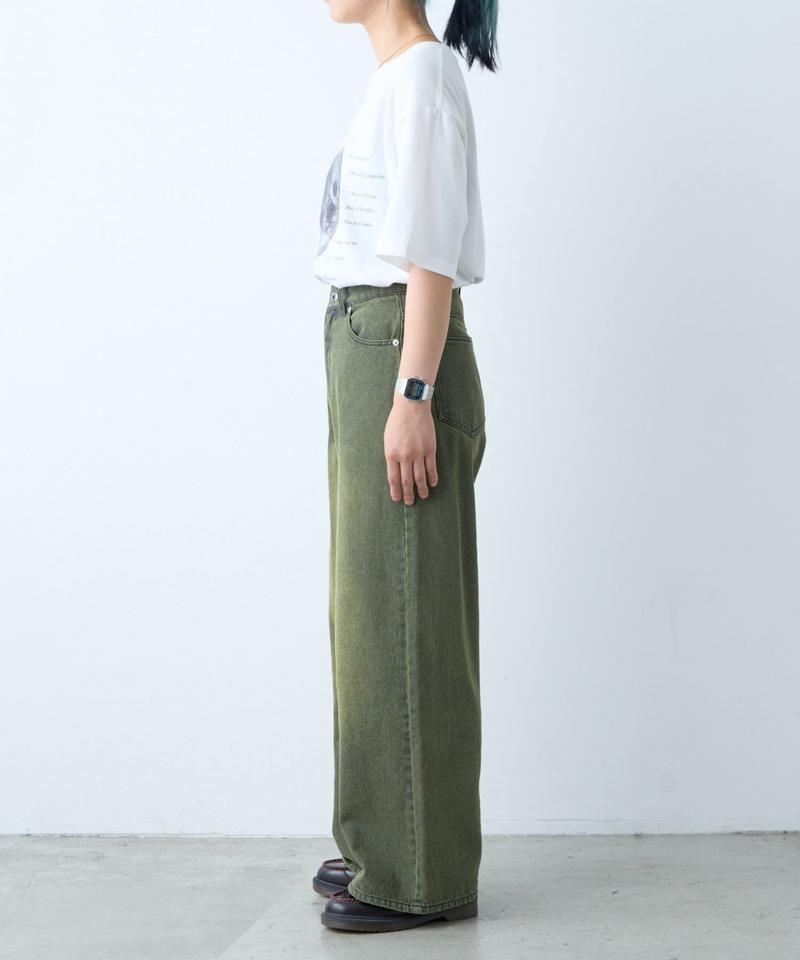 【新色追加】【UNISEX】オーバーダイワイドデニムパンツ