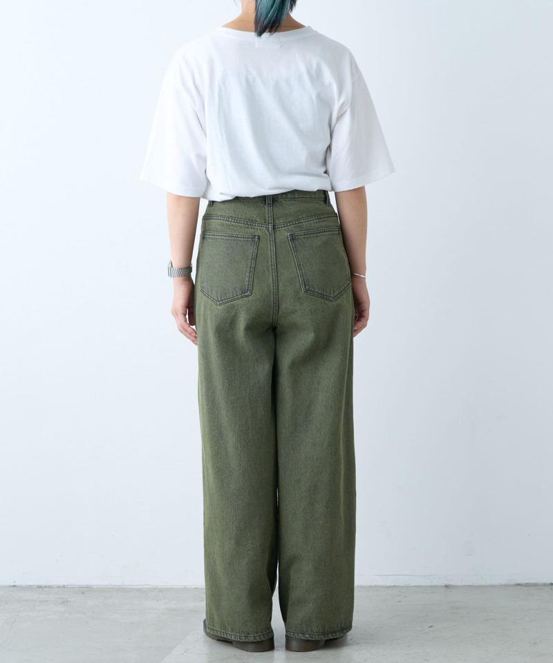 【新色追加】【UNISEX】オーバーダイワイドデニムパンツ