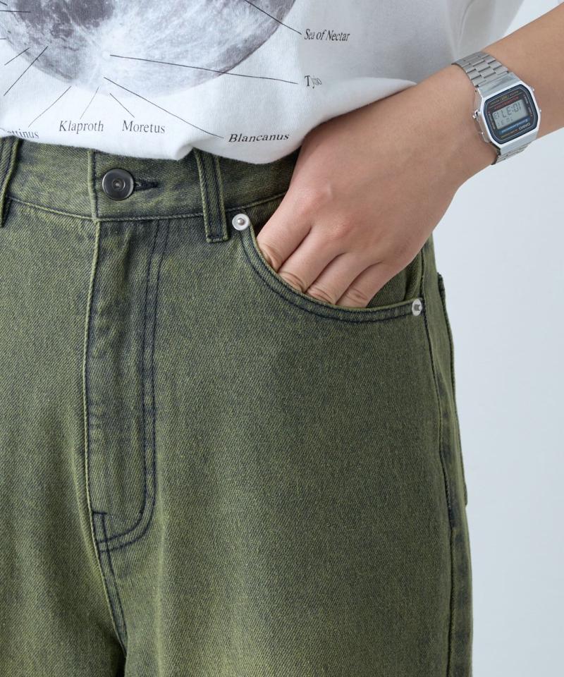 【新色追加】【UNISEX】オーバーダイワイドデニムパンツ