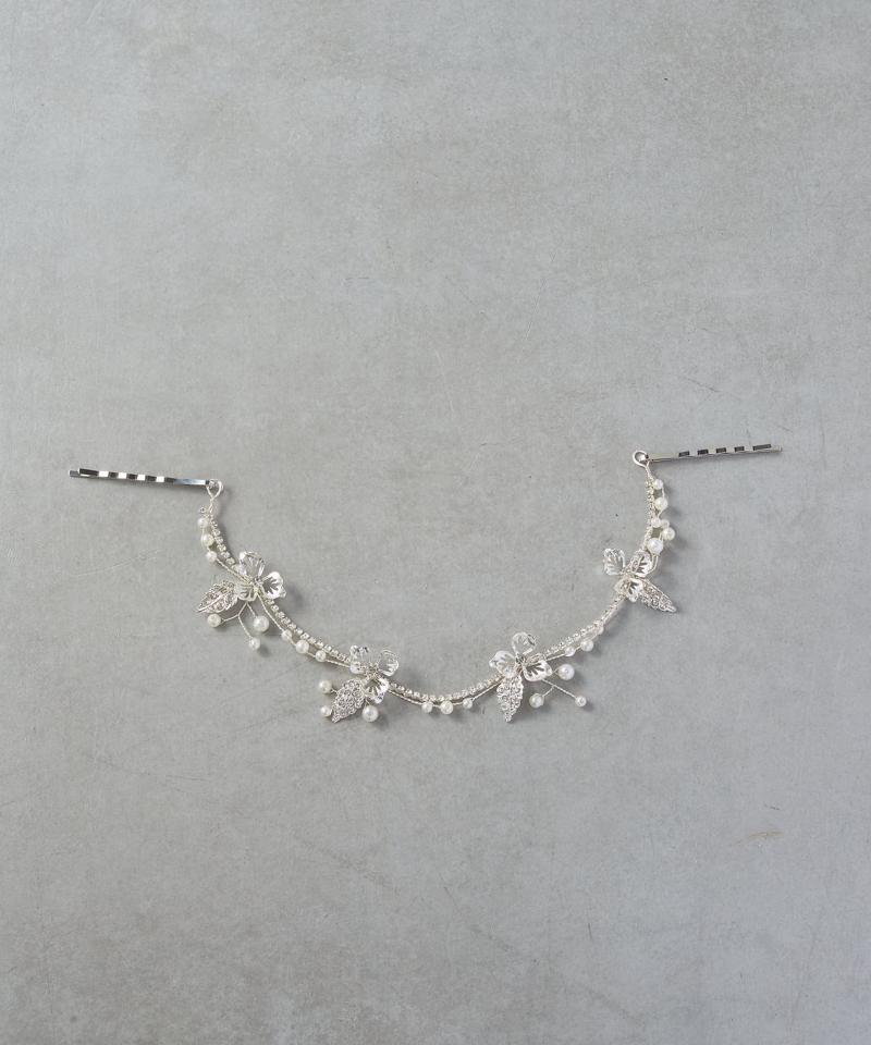 【オケージョン】ビジューフラワーヘッドアクセ