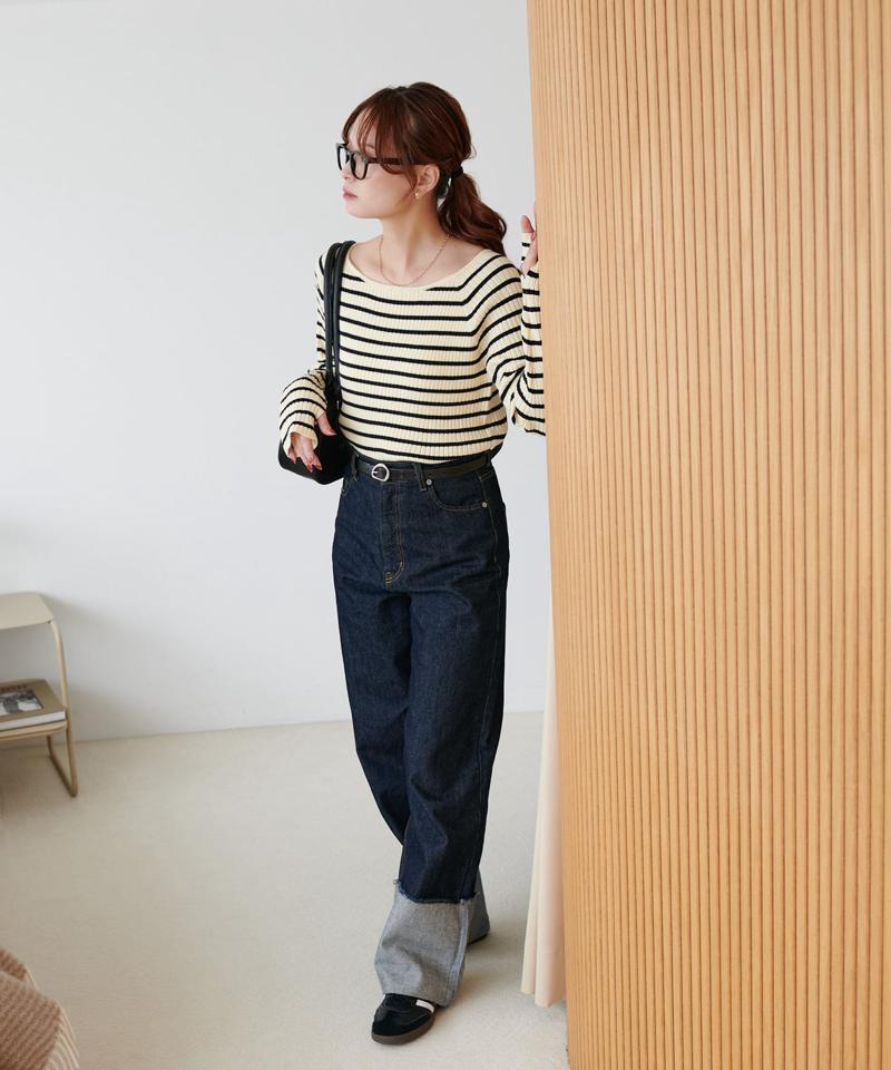 【華奢見え◎/9色展開】モチモチリブサムホールボートネック《WEB限定カラーあり》