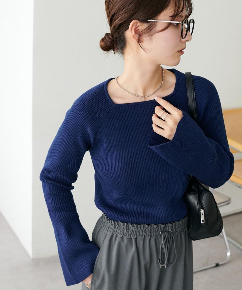 【新色追加！/WEB限定】リブスクエアネックプルオーバー
