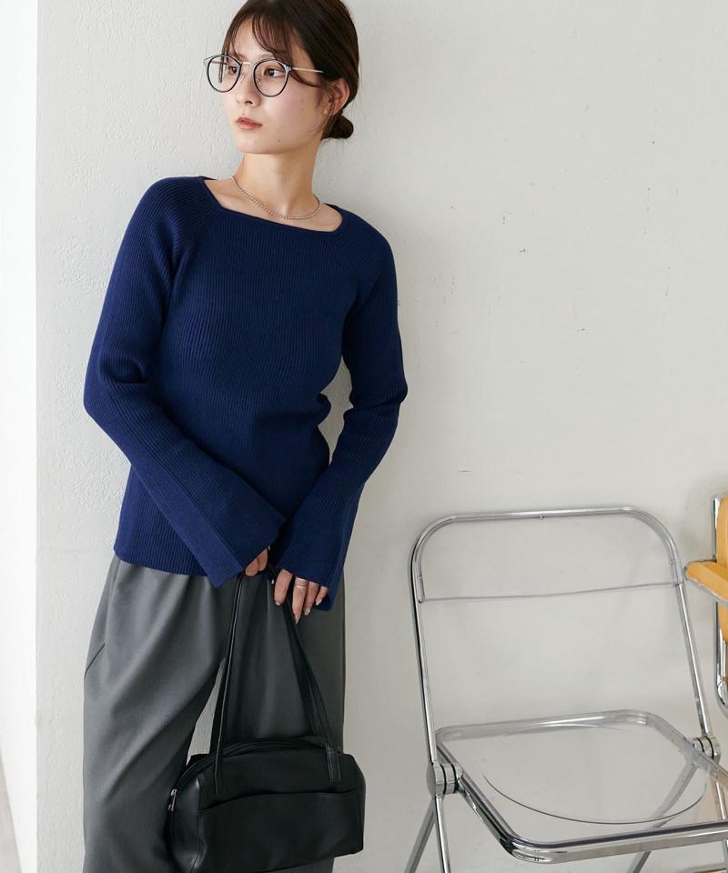 【新色追加！/WEB限定】リブスクエアネックプルオーバー