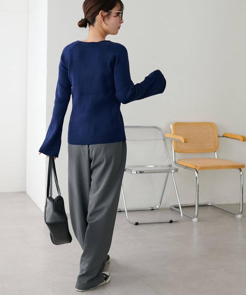 【新色追加！/WEB限定】リブスクエアネックプルオーバー