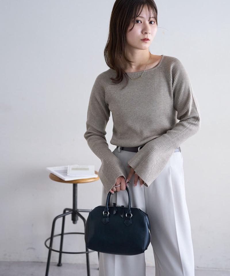 【新色追加！/WEB限定】リブスクエアネックプルオーバー