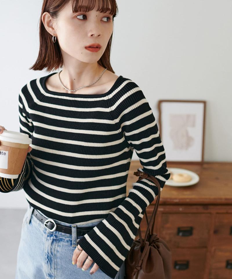 【新色追加！/WEB限定】リブスクエアネックプルオーバー