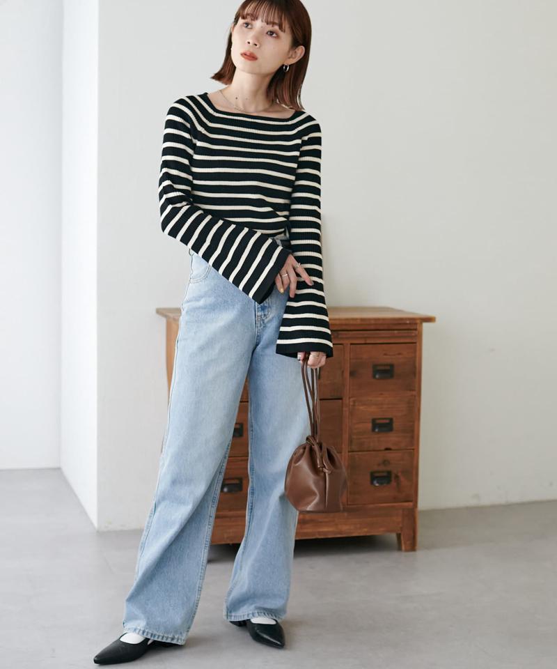 【新色追加！/WEB限定】リブスクエアネックプルオーバー