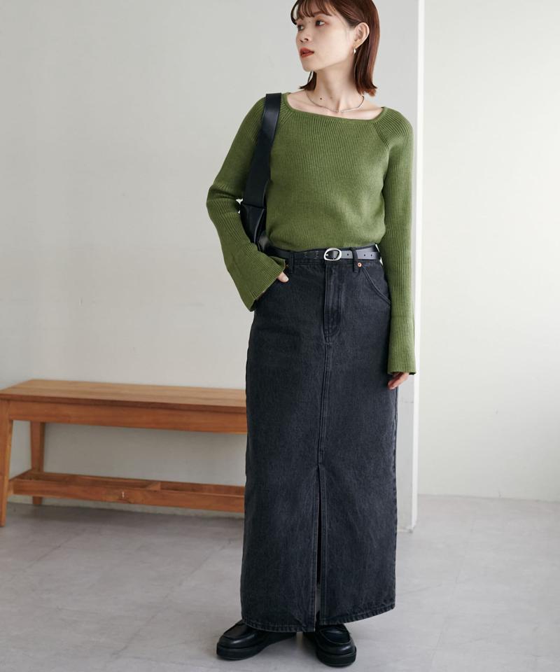 【新色追加！/WEB限定】リブスクエアネックプルオーバー