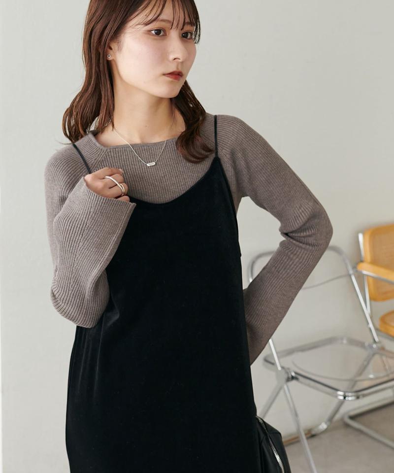 【新色追加！/WEB限定】リブスクエアネックプルオーバー