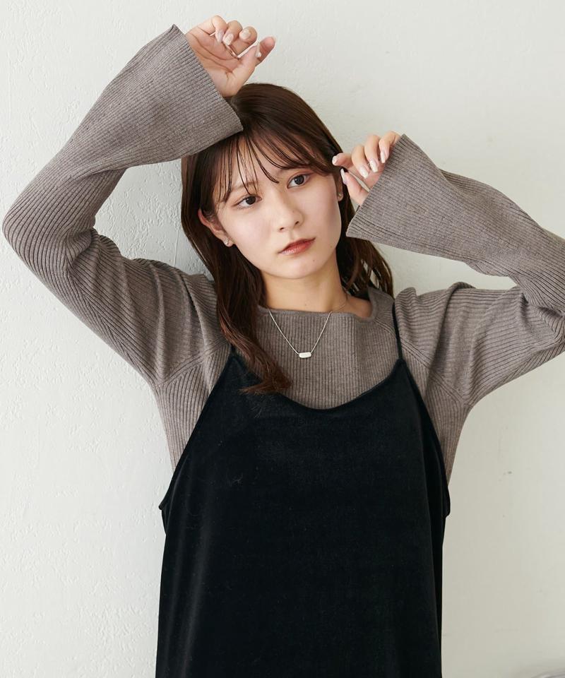 【新色追加！/WEB限定】リブスクエアネックプルオーバー