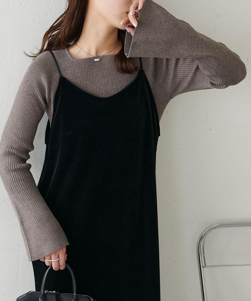 【新色追加！/WEB限定】リブスクエアネックプルオーバー