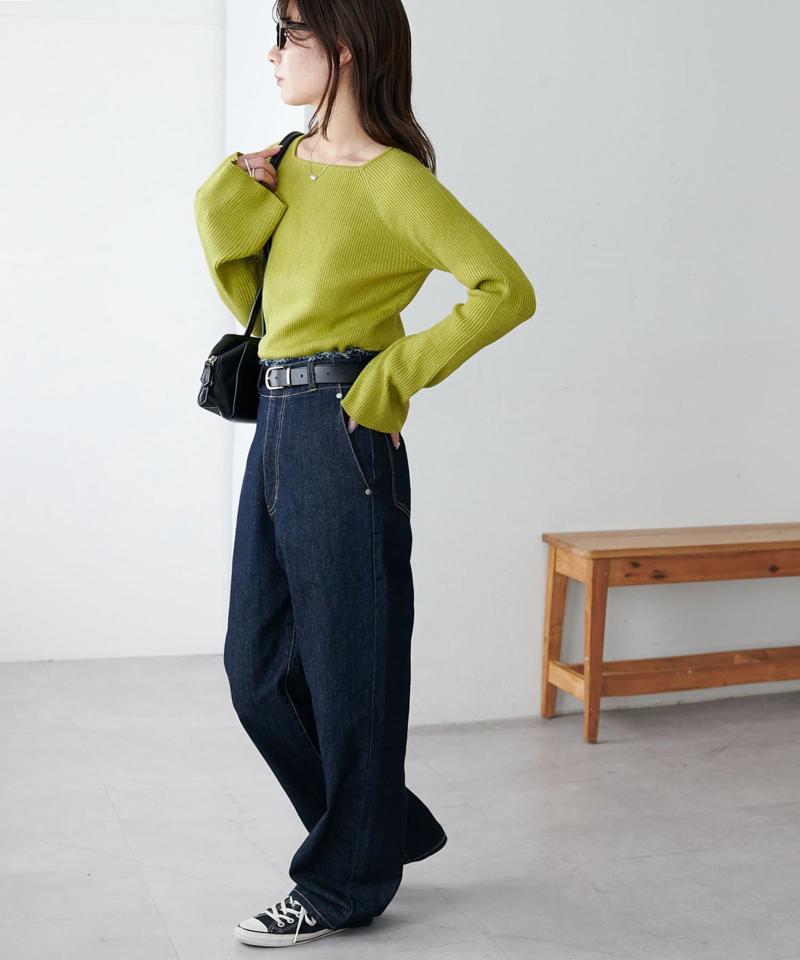 【新色追加！/WEB限定】リブスクエアネックプルオーバー