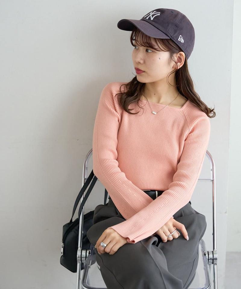 【新色追加！/WEB限定】リブスクエアネックプルオーバー