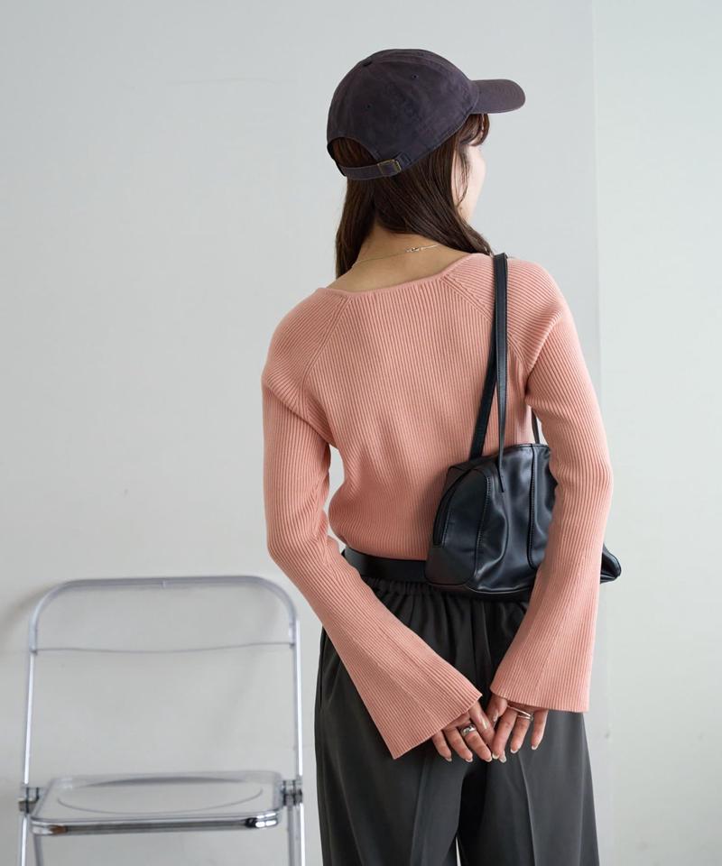 【新色追加！/WEB限定】リブスクエアネックプルオーバー