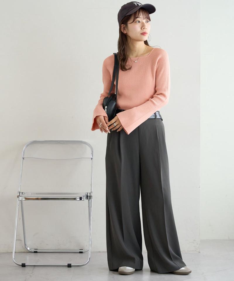 【新色追加！/WEB限定】リブスクエアネックプルオーバー