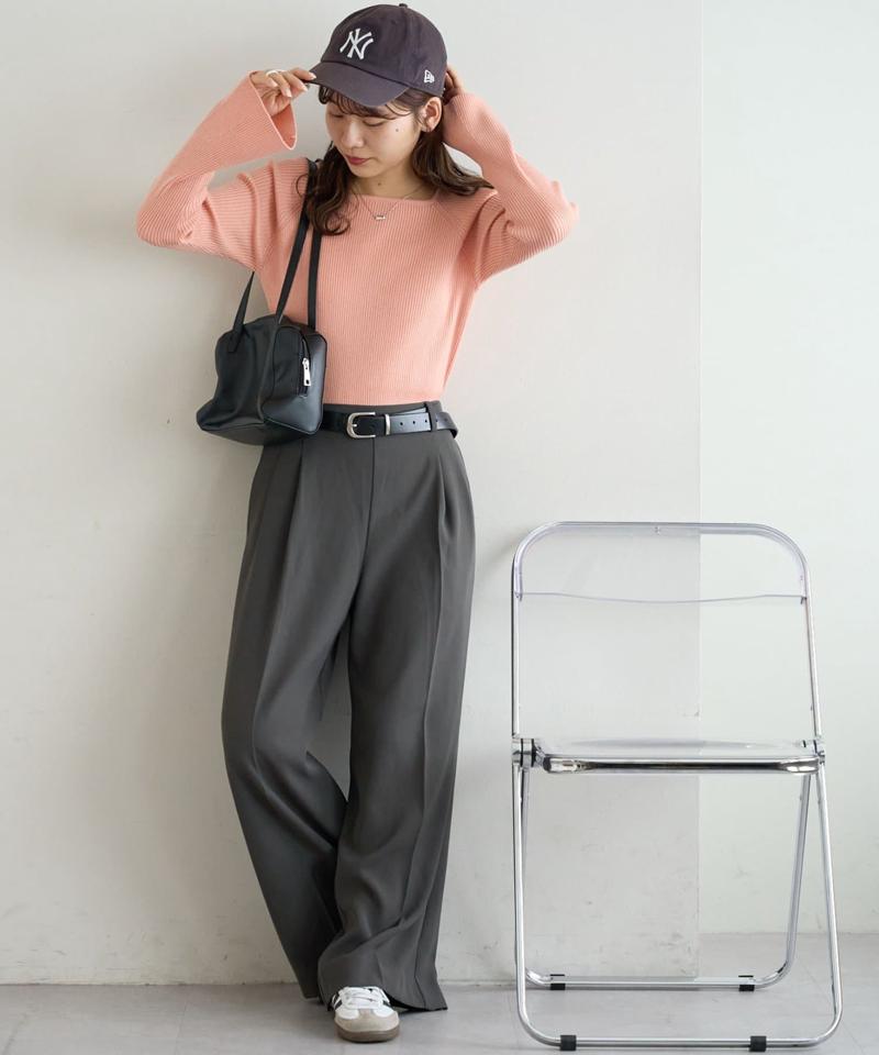 【新色追加！/WEB限定】リブスクエアネックプルオーバー