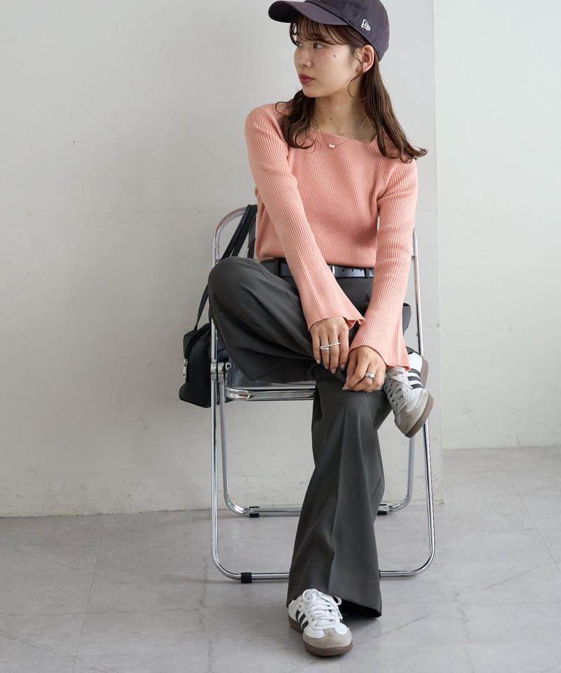 【新色追加！/WEB限定】リブスクエアネックプルオーバー