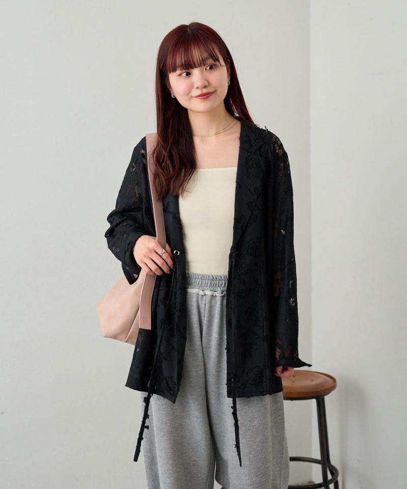 リバーシブルキルティングレースジャケット