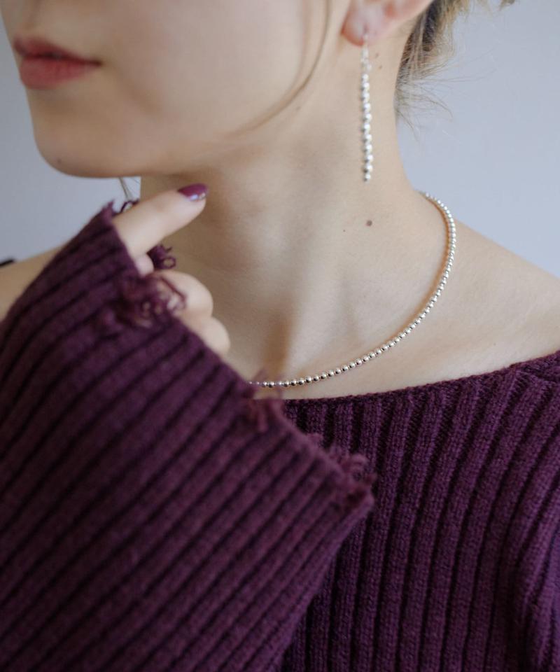 《スターリングシルバー使用》ナバホパール3×40ネックレス
