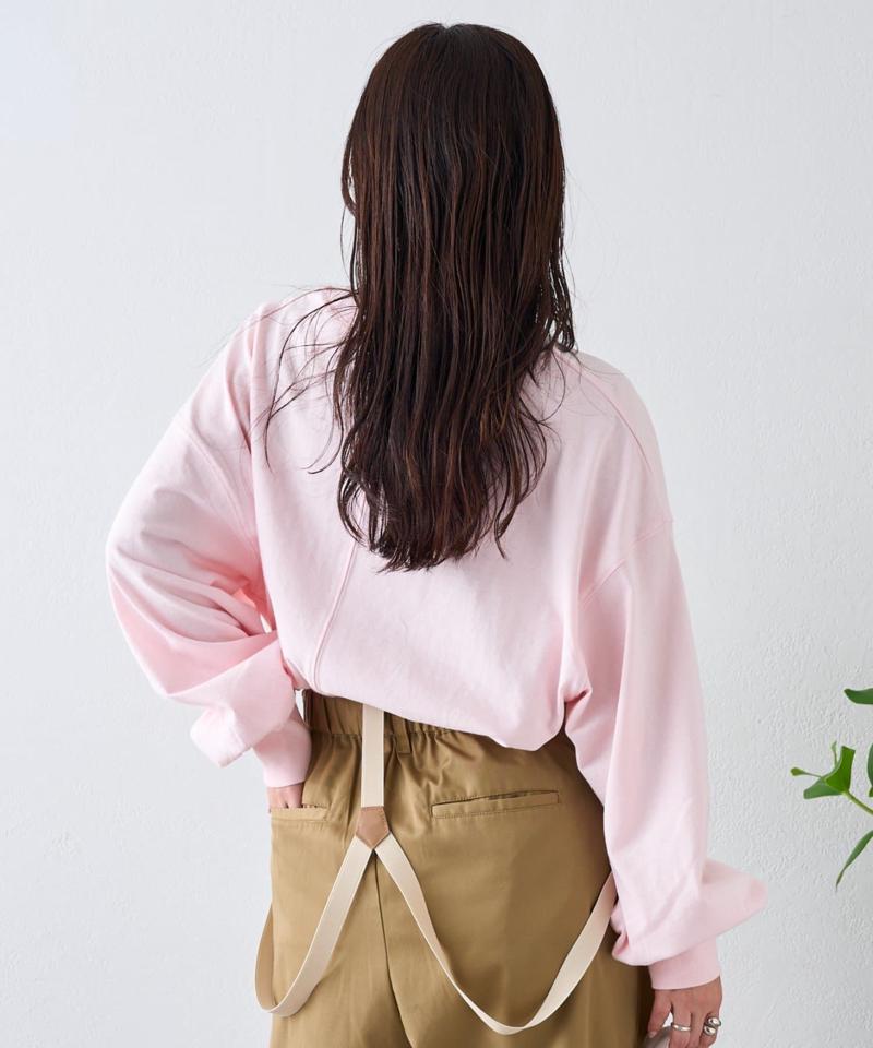 USAコットンプリント袖ボリュームスリーブロゴロンTee