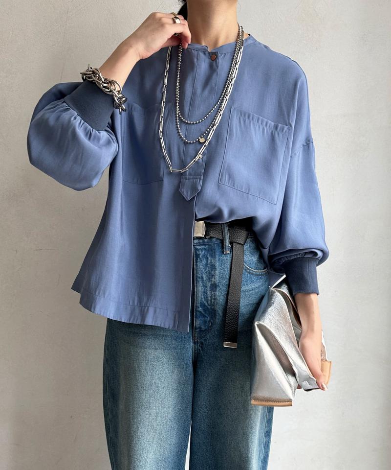 【完売カラー再追加！/新色追加】リブブルゾン風シャツ