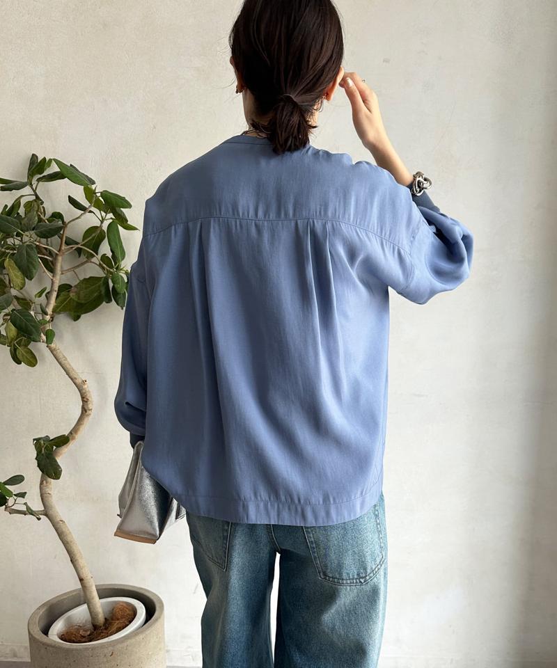 【完売カラー再追加！/新色追加】リブブルゾン風シャツ