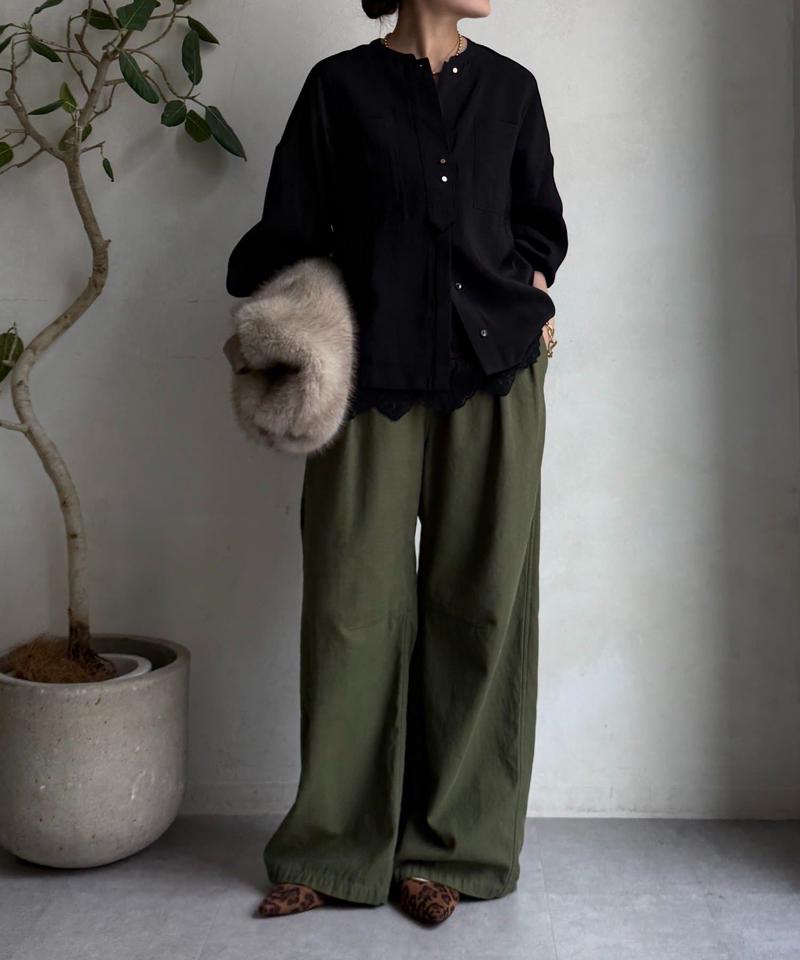 【完売カラー再追加！/新色追加】リブブルゾン風シャツ