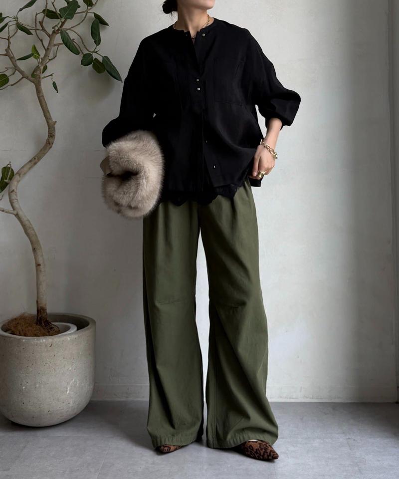 【完売カラー再追加！/新色追加】リブブルゾン風シャツ