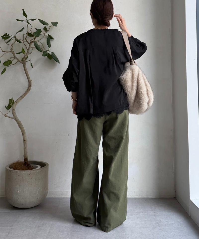 【完売カラー再追加！/新色追加】リブブルゾン風シャツ