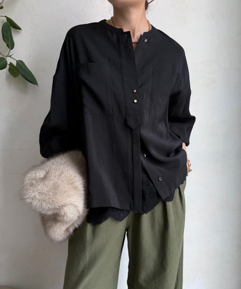 【完売カラー再追加！/新色追加】リブブルゾン風シャツ