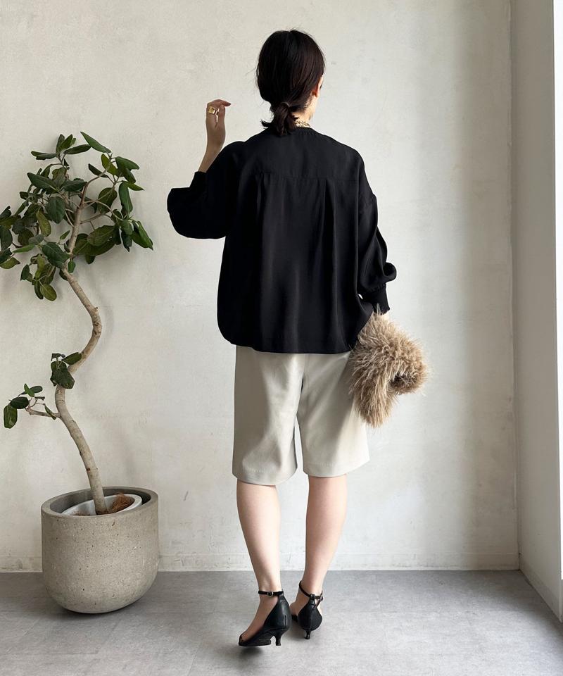 【完売カラー再追加！/新色追加】リブブルゾン風シャツ