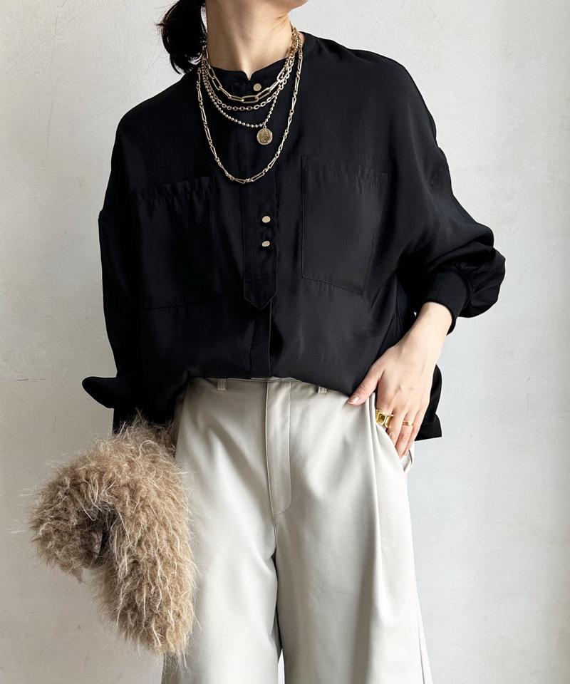 【完売カラー再追加！/新色追加】リブブルゾン風シャツ