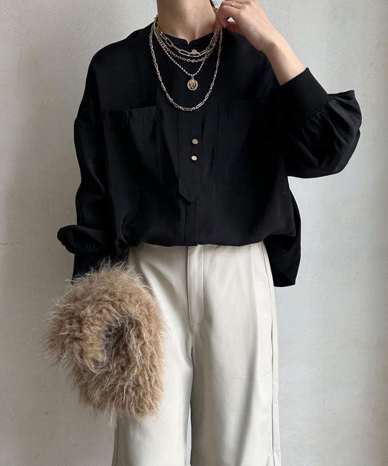 【完売カラー再追加！/新色追加】リブブルゾン風シャツ