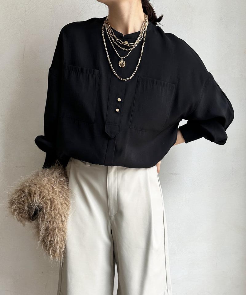 【完売カラー再追加！/新色追加】リブブルゾン風シャツ