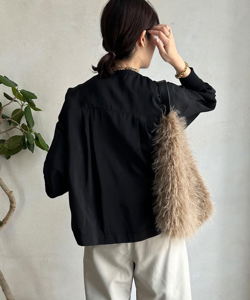 【完売カラー再追加！/新色追加】リブブルゾン風シャツ