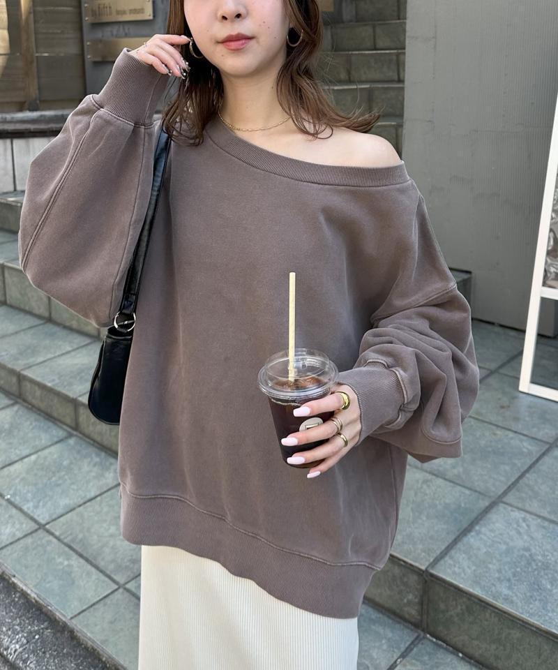 【着丈が選べる2サイズ展開♪】ピグメントワンショルスウェット