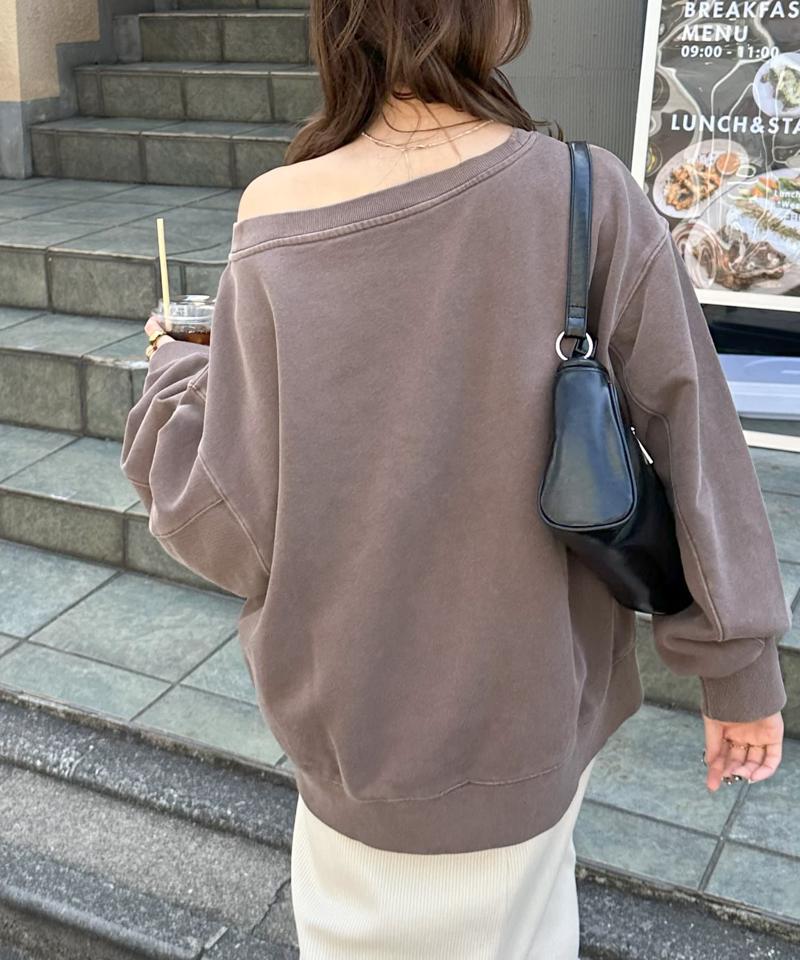 【着丈が選べる2サイズ展開♪】ピグメントワンショルスウェット