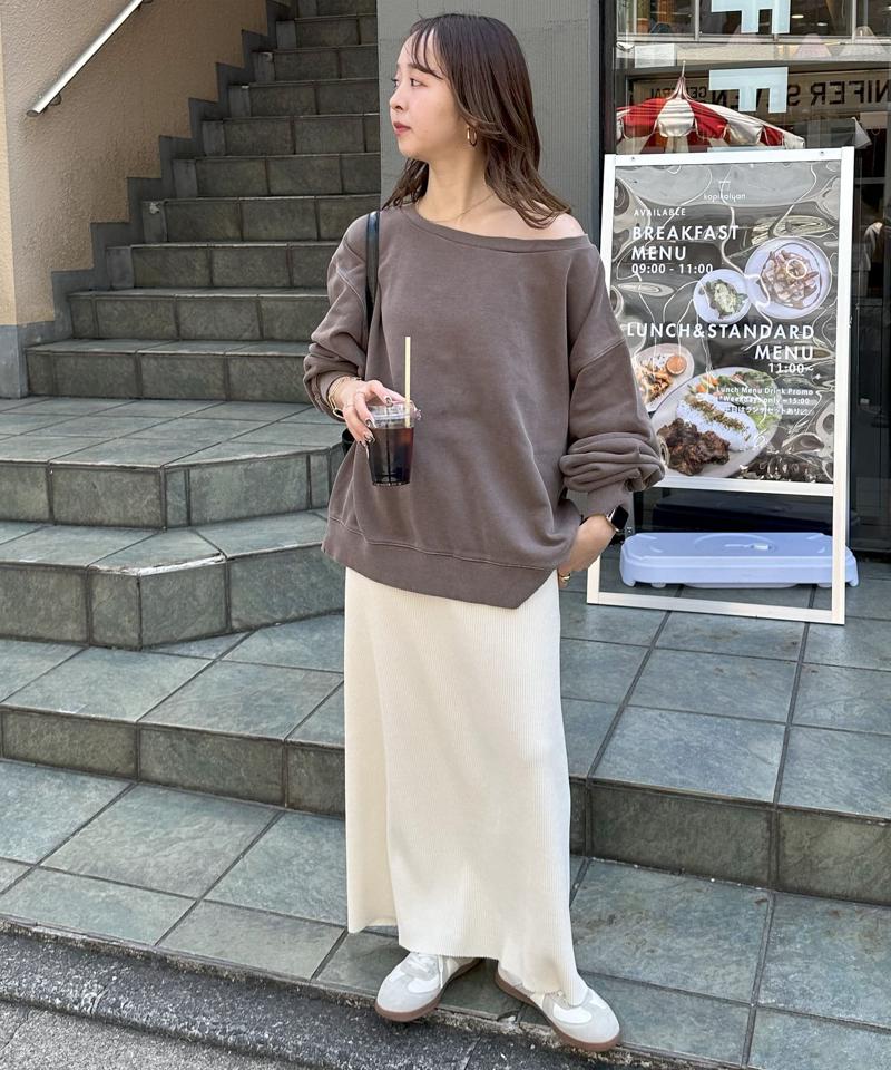 【着丈が選べる2サイズ展開♪】ピグメントワンショルスウェット