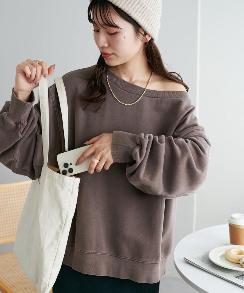 【着丈が選べる2サイズ展開♪】ピグメントワンショルスウェット